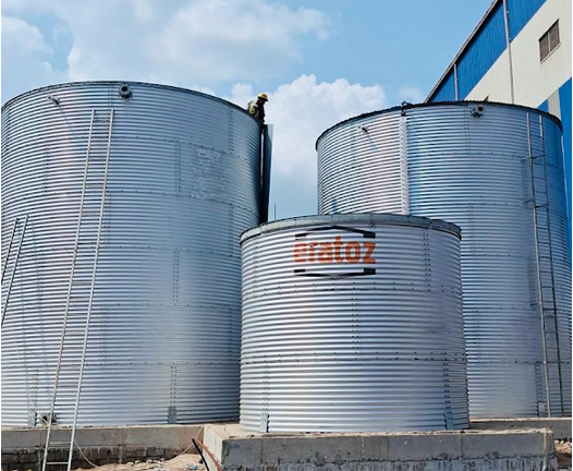 Multiple Zincalume Tanks installed at Vizag Seaport, Andhra Pradesh
